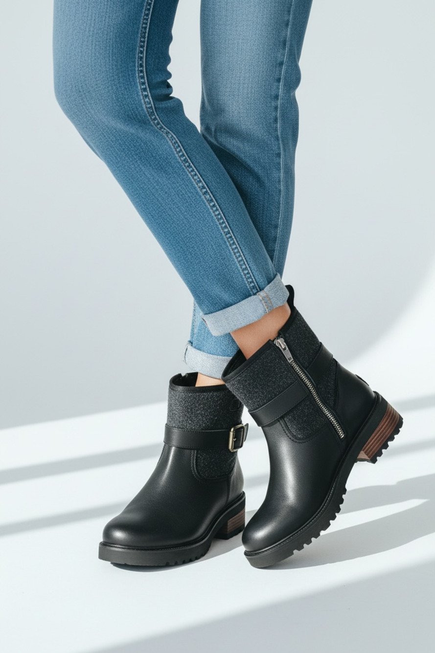 UGG Women's Kesey Waterproof Leather and Felt Ankle Boot